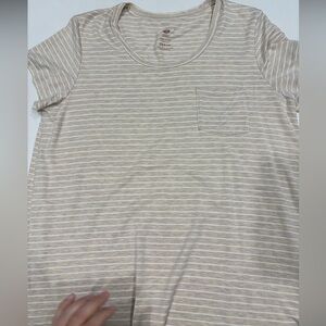 Striped Beige Women's nursing Top kindred bravely